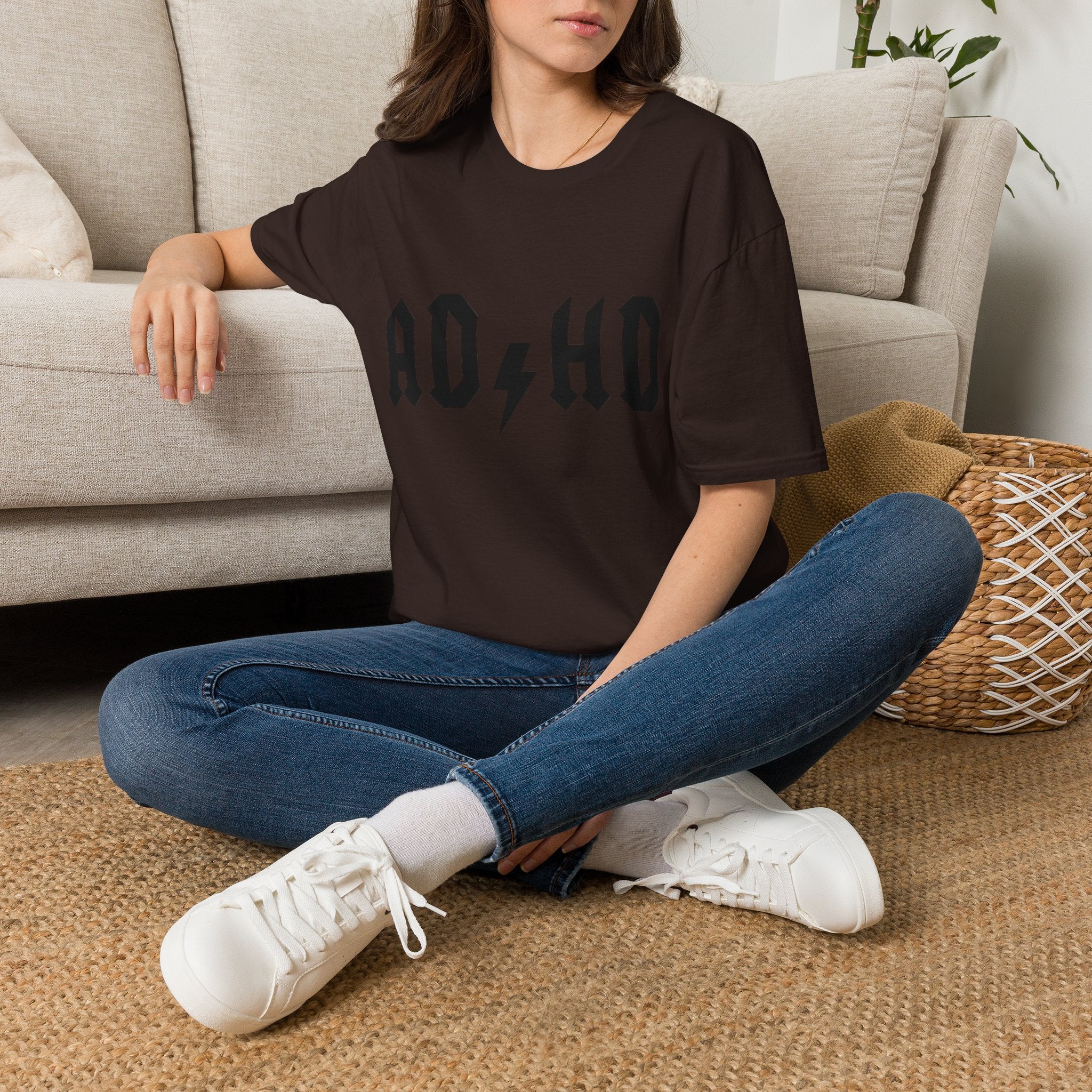 ADHD Lightning Bolt T-Shirt — Bold Rock Logo Tee for Neurodivergent Pride