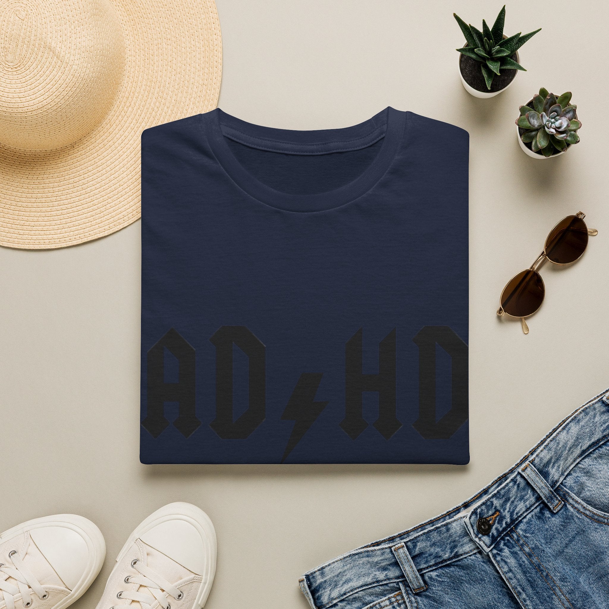 ADHD Lightning Bolt T-Shirt — Bold Rock Logo Tee for Neurodivergent Pride