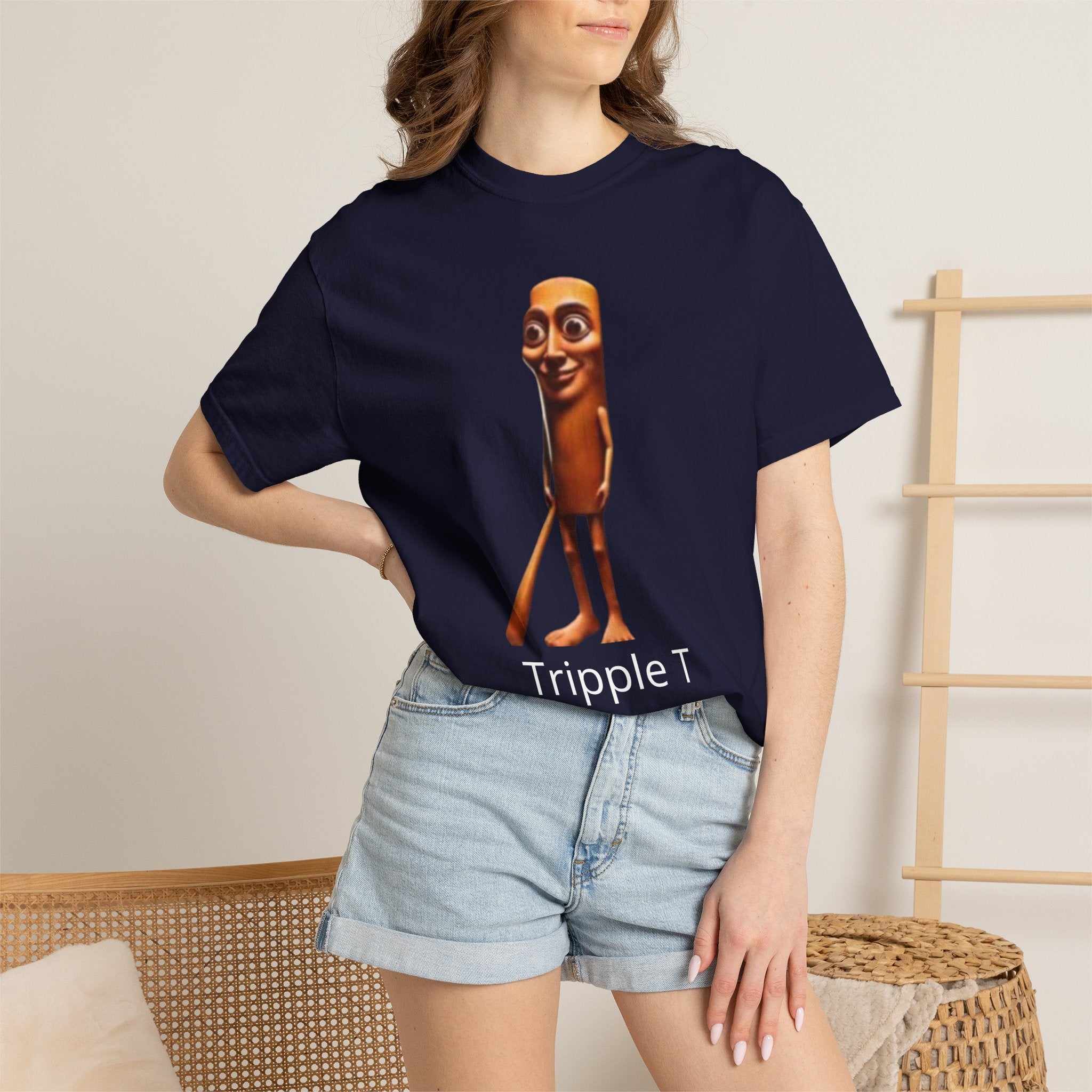 Tripple T Funny Character T-Shirt — Cute Walking Chocolate Bar Graphic Tee