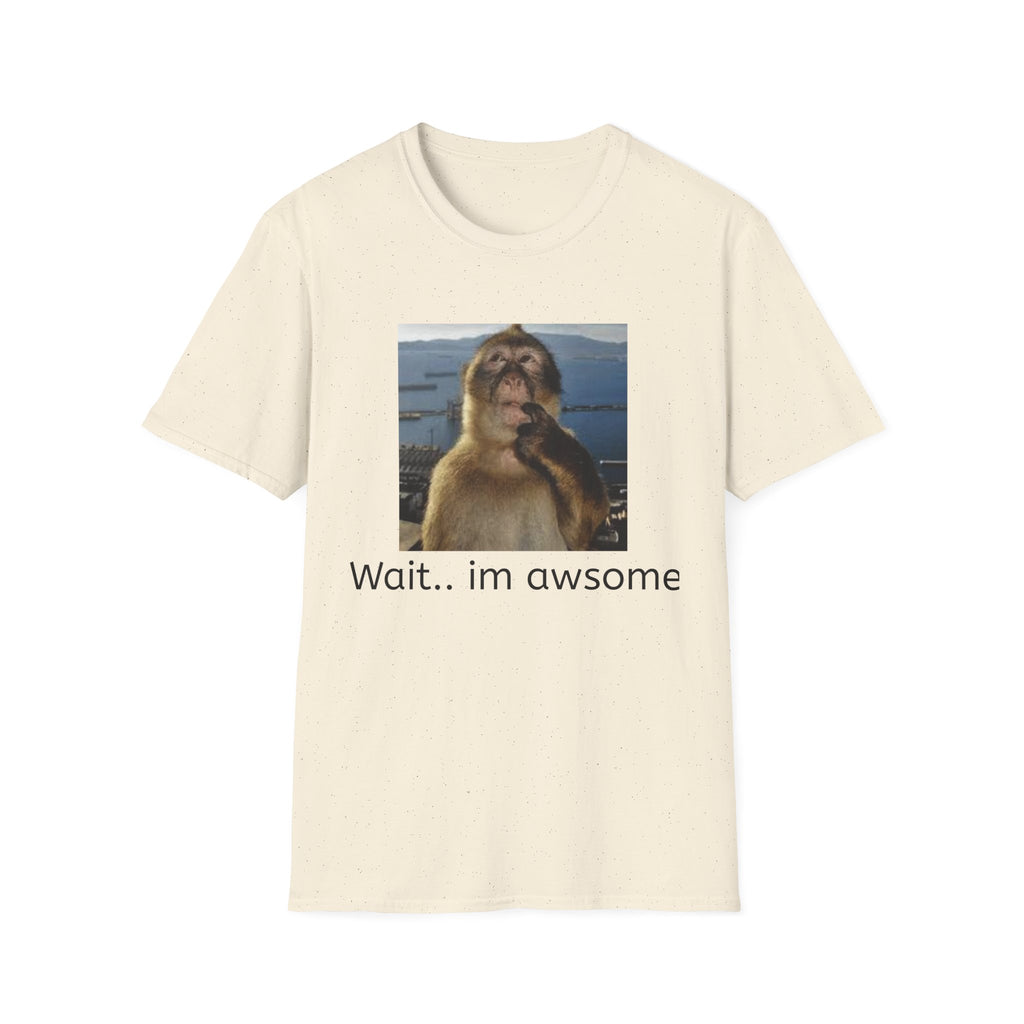 Monkey Meme T-Shirt — "Wait... im awsome" Funny Graphic Tee